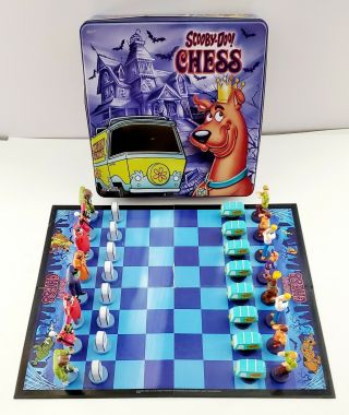 Scooby - Doo Chess Set Complete Figures And Gameboard In Collectors Tin 2018