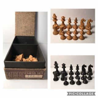 Vintage Pattberg Small Wood Chess Set Staunton Pattern