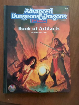 Ad&d Book Of Artifacts 2138 Tsr 2nd Edition 1993 Hardcover David " Zeb " Cook