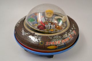 Vintage Tin Toy Litho Space Ship X - 5 Flying Saucer Parts/repair/restore R - 02 - 02