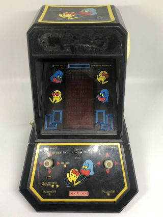 Coleco Vintage Pac - Man 1981 Table Top Electric Mini Midway Arcade (check Pics)