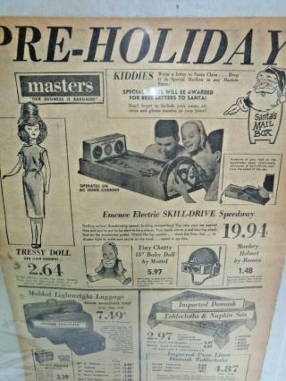 BIG LOO 1963 MARX ad from newspaper NYC vintage robot toy full page 2
