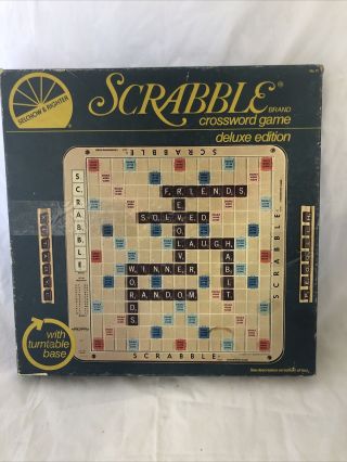 Vintage Deluxe Scrabble Turntable Edition Selchow & Righter 97/100 Tiles