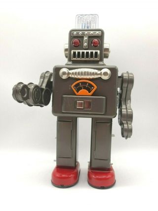 Haha Toys Smoking Spaceman Robot Tin Toy Battery Operated Black Edition