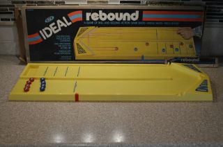 Vintage 1982 Ideal Games Rebound Shuffle Board Type Set (c1)