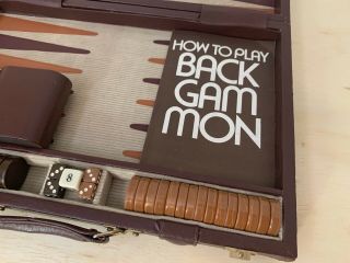 Vintage 1970 ' s Backgammon Game | Brown Faux | 20 