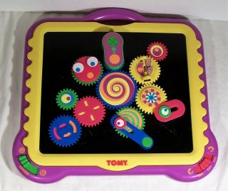 Tomy Gearation Magnetic Gears Rotating 2 Speed Travel Board Preschool Toy 1997