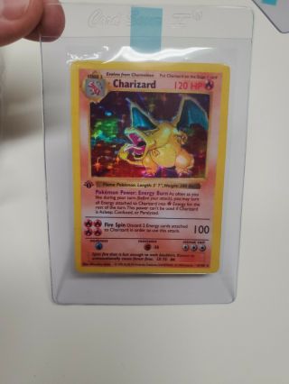 1999 Pokemon Base 1st Edition Holo Thick Stamp Shadowless Charizard 4