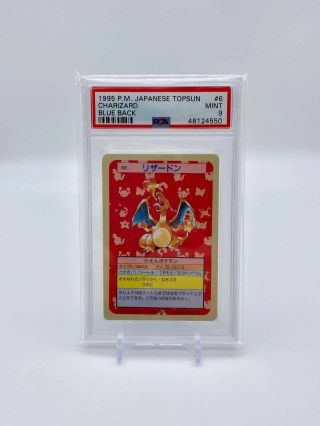 1995 Pokemon Japanese Topsun Blue Back Charizard 6 Psa 9 (pop 40)