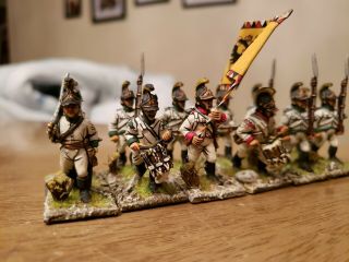 28mm Exquisitely Painted Napoleonic Austrian Infantry Metal 12 Figures