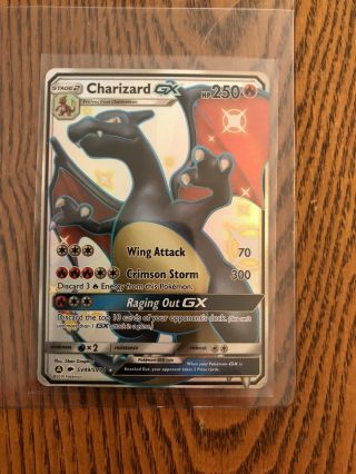Pokemon Hidden Fates Shiny Charizard Gx Sv49/94 Nm Pack To Sleeve