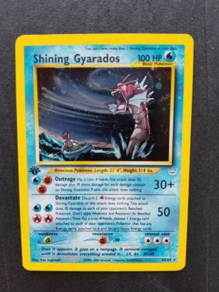 Shining Gyarados 65/64 1st Edition Holo Pokemon Neo Revelation