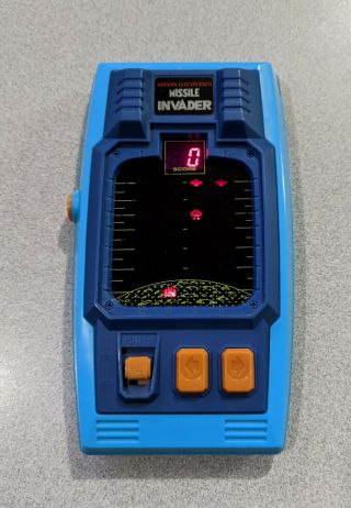 Missile Invader Bandai Electronic Handheld Neon Lcd Made In Japan Arcade Game