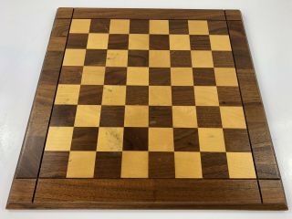Drueke Model 61 Solid Wood Chess Checker Board 15 " Vintage