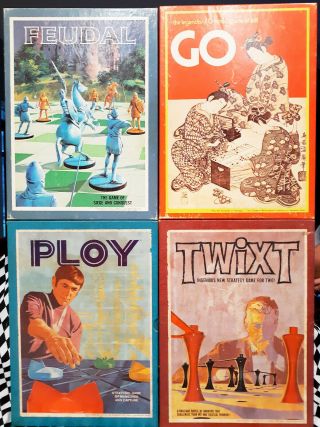 4 Vintage 3m Board Games Twixt,  Ploy,  Feudal,  And Go Complete