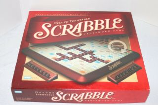 Scrabble Deluxe Turntable Edition Parker Bros Board Game 2001 - Complete