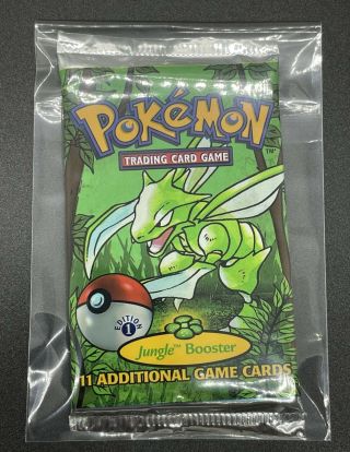 (heavy 21.  2g) Pokemon 1st Edition Jungle Booster Pack Scyther