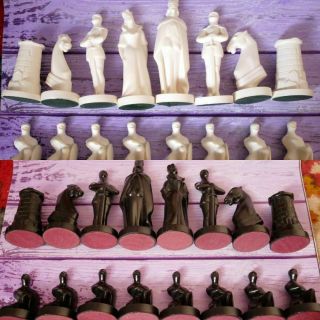 Souvenir Chess Set Vintage Antique Old Soviet Union Ussr Russian Game Knights