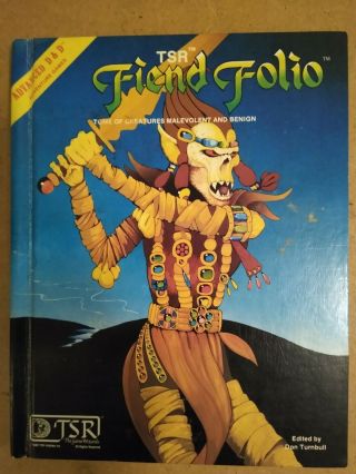 Vintage Tsr Ad&d Fiend Folio Monster Reference Book 1981