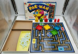 Vintage 1982 Milton Bradley Pac - Man Board Game Usa Complete Red Ghosts