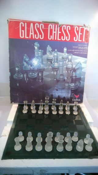 Glass Chess Set,  Cardinal.  Premier Edition.  J38