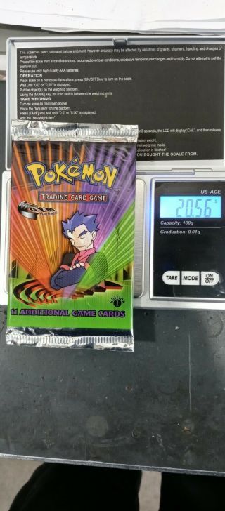 1st Edition Pokemon Gym Challenge Booster Pack - Factory,  Weighed
