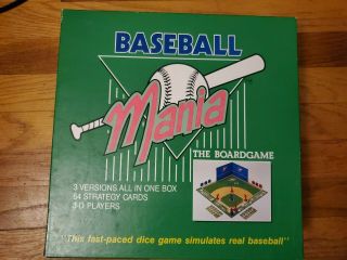 Vtg Baseball Mania The Boardgame - Vintage Game Made In Canada