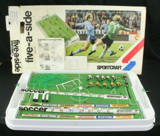 Vintage Sportcraft Five - A - Side Table Football Soccer Game 98 Complete Boxed