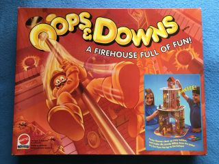 Oops & Downs A Firehouse Full Of Fun 3d Board Game Mattel 1992 Complete