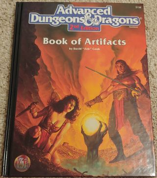 Tsr Ad&d 2nd Edition Book Of Artifacts 2138 Hardback Sourcebook