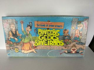 Vintage 1988 Dweebs Geeks & Weirdos Board Game The Game Of Zany Stunts Complete