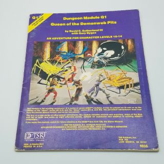 Ad&d Module Q1 Queen Of The Demonweb Pits Adventure 9035 Tsr 1980 Vg