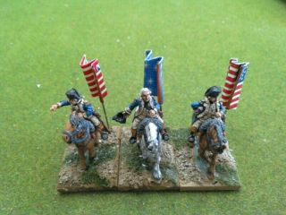25/28mm Painted Metal Awi Mounted Generals With Flags X3,  798