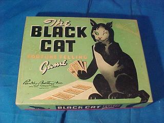 Orig 1930s The Black Cat Fortune Telling Card Game By Parker Bros