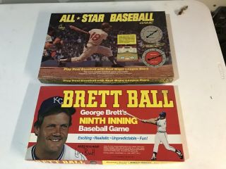 All Star Baseball Board Game ‘68 Cadaco & George Brett’s Brett Ball 9th Inn Game