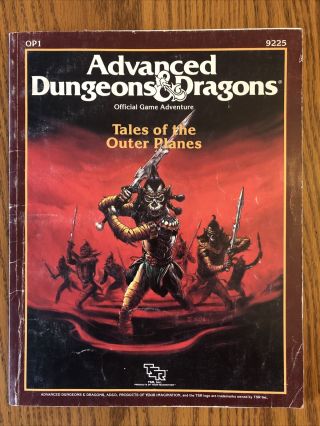 Op1 Tales Of The Outer Planes Adventure - Planescape Dungeons & Dragons 1st Ed.