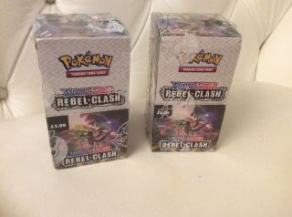 2 Pkt Pokemon Sword And Shield Rebel Clash 18 Pack Booster Box 36 Total