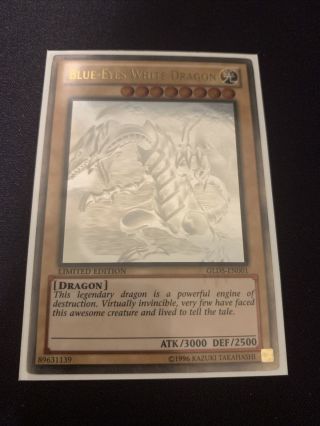 Yugioh Blue - Eyes White Dragon Gld5 - En001 Ghost Rare Limited Edition Gold