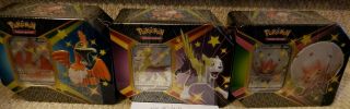 3x Shining Fates Factory Tins Set Includes All 3 Different Pokemon Tcg