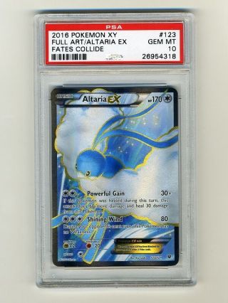 Pokemon Psa 10 Gem Altaria Ex Full Art Fates Collide English Card 123