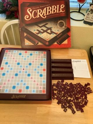 Scrabble Deluxe Turntable Edition Board Game Hasbro 2001 Collector Complete