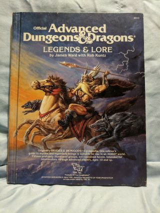 Official Advanced Dungeons & Dragons Legends & Lore Tsr 1987 Book