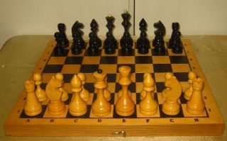 Soviet Wooden Chess Set.  Ussr