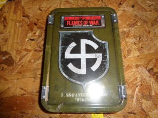 Flames Of War Ww2 German Ss - Panzer Division Wiking Dice Set & Tin Box