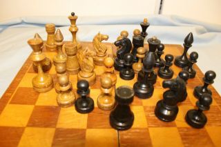 Vintage Wooden Chess Set From The Ussr