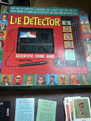 Lie Detector Game By Mattel - 1960.  Complete