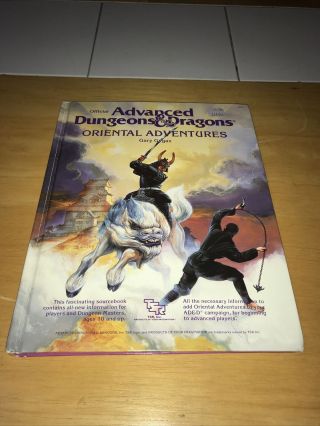 Advanced Dungeons And Dragons Oriental Adventures Tsr Cond.