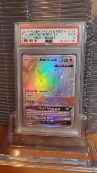 Pokemon M Dawn Wings Necrozma Gx Ultra Prism 161/156 Psa 9