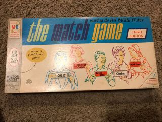 Vintage Milton Bradley 1965 The Match Game Board Game 3rd Edition Based On Tv