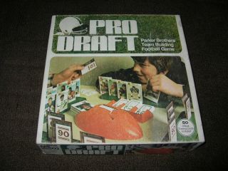 1974 Parker Bros.  Nfl Football Pro Draft Game.  Complete W/ 50 Trading Cards